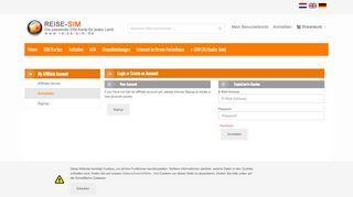 
                            9. Affiliate login - Reise Sim