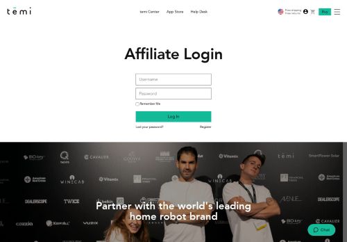 
                            5. Affiliate Login - temi robot