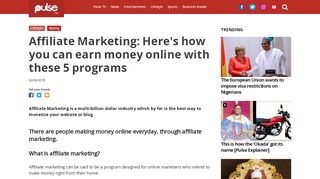 
                            12. Affiliate marketing Here's how you can earn money online with these 5 ...