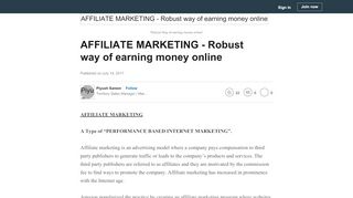 
                            13. AFFILIATE MARKETING - Robust way of earning money online