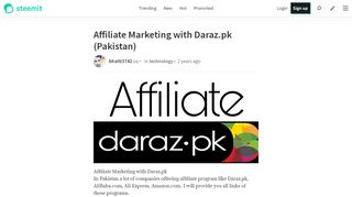 
                            11. Affiliate Marketing with Daraz.pk (Pakistan) — Steemit