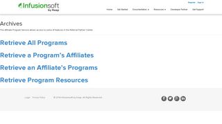 
                            5. Affiliate Program Archives - Infusionsoft by Keap Developer Portal