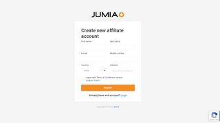 
                            3. Affiliate Sign Up - Jumia Affiliate Program