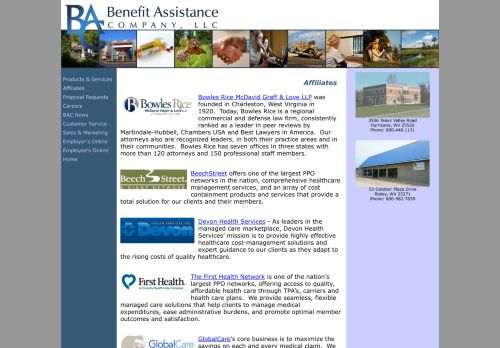 
                            7. Affiliates - Benefit Assistance Corporation