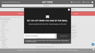 
                            2. Affiliates | Customer Service | Hot Topic