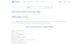 
                            2. Affiliates FAQ - Bluehost