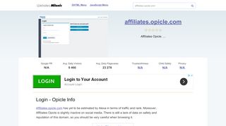 
                            4. Affiliates.opicle.com website. Login - opicle.