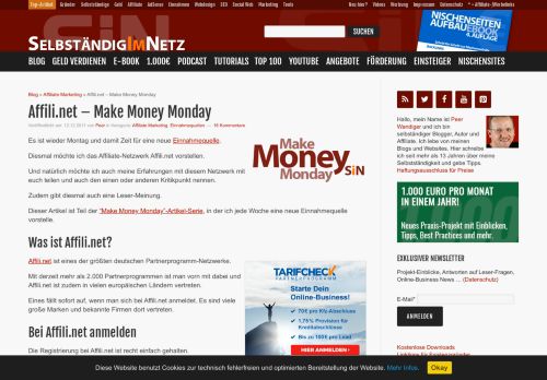 
                            7. Affili.net als Einnahmequelle - Make Money Monday