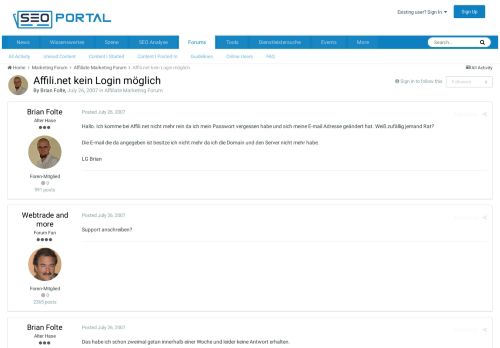 
                            7. Affili.net kein Login möglich - Affiliate Marketing Forum - SEO ...