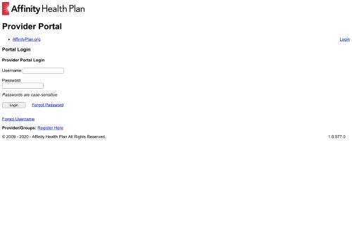 
                            1. Affinity Health Plan - Provider Portal