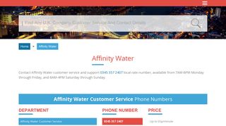 
                            8. Affinity Water Customer Service Contact Number: 0345 357 2407
