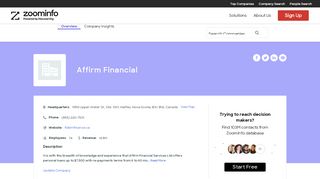 
                            9. Affirm Financial | ZoomInfo.com