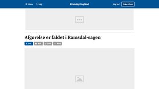 
                            10. Afgørelse er faldet i Ramsdal-sagen - Kristeligt Dagblad