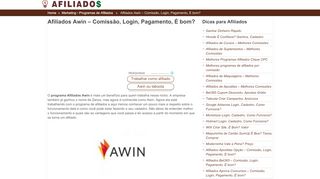 
                            5. Afiliados Awin - Comissão, Login, Pagamento, É bom? | Afiliados