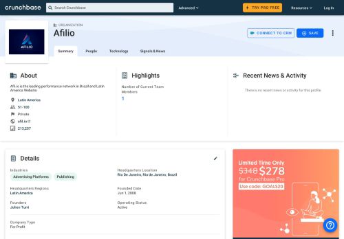 
                            13. Afilio | Crunchbase
