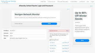 
                            4. Afoundry Default Router Login and Password - Clean CSS