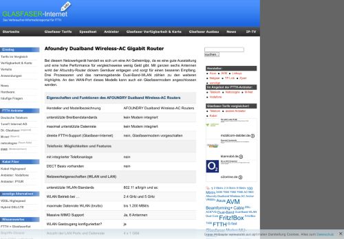 
                            2. Afoundry Dualband Wireless-AC Gigabit Router - Glasfaser Internet