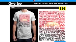 
                            3. Africa - Qwertee : Limited Edition Cheap Daily T Shirts | Gone in 24 ...