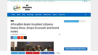 
                            8. AfricaBet deals troubled citizens heavy blow, drops Ecocash and bond ...