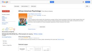 
                            6. African American Psychology: From Africa to America
