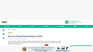 
                            3. African Charity Scholarship in 2018 ▷ Legit.ng
