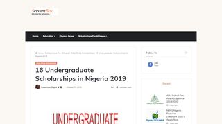 
                            7. African Charity Undergraduate Scholarship 2018 (Nigerian students ...