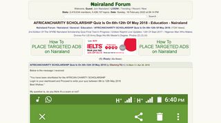 
                            4. AFRICANCHARITY SCHOLARSHIP Quiz Is On 6th-12th Of May 2018 ...