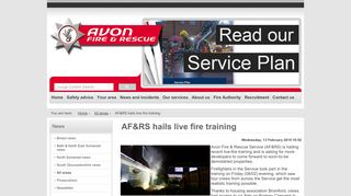 
                            12. AF&RS hails live fire training - Avon Fire & Rescue Service