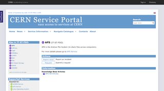 
                            8. AFS - Functional Element | CERN Service Portal