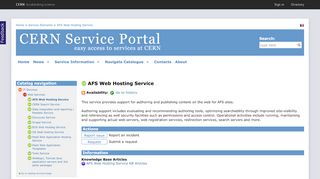 
                            9. AFS Web Hosting Service | CERN Service Portal