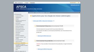 
                            4. AFSCA - AdminLight : Applications pour les chargés de mission - FAVV