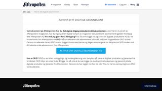 
                            7. Aftenposten Kundeportal | Aktiver ditt digitale abonnement