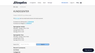 
                            9. Aftenposten Kundeportal | Kundesenter
