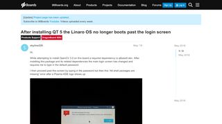 
                            12. After installing QT 5 the Linaro OS no longer boots past the login ...