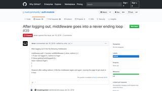 
                            4. After logging out, middleware goes into a never ending loop · Issue ...