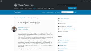 
                            1. After Login > Blank page | WordPress.org