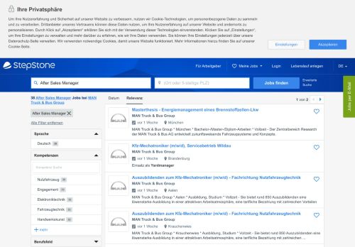 
                            6. After Sales Manager Jobs bei MAN Truck & Bus Group - Stepstone