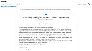 
                            6. After sleep mode graphics are not responding/fr... | Community
