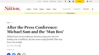 
                            13. After the Press Conference: Michael Sam and the 'Man Box' | The Nation