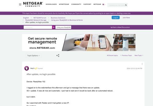 
                            13. After update, no login possible - NETGEAR Communities