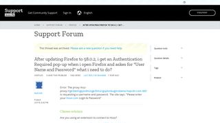 
                            3. After updating Firefox to 58.0.2, i get an Authentication Required pop ...