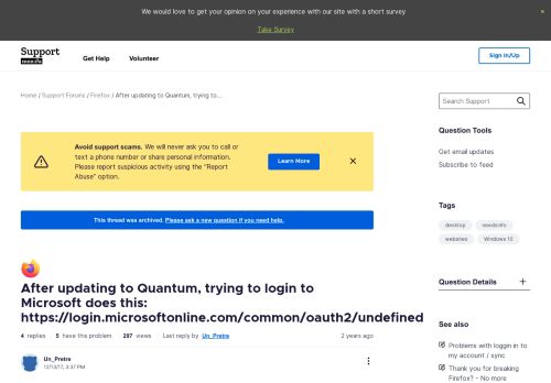 
                            11. After updating to Quantum, trying to login to Microsoft does this: https ...