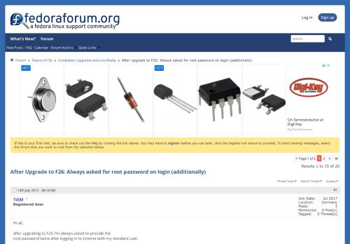 
                            1. After Upgrade to F26: Always asked for root password on login ...