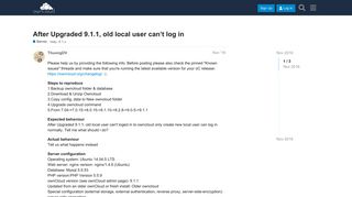 
                            3. After Upgraded 9.1.1, old local user can't log in - Server - ownCloud ...