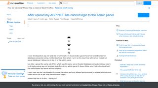 
                            11. After upload my ASP.NET site cannot login to the admin panel ...