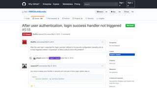
                            2. After user authentication, login success handler not triggered · Issue ...