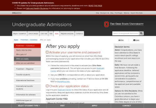 
                            7. After you apply - Columbus campus freshmen - The Ohio State ...