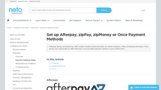 
                            13. Afterpay Payment Option Setup - Neto