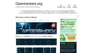 
                            4. Afterschock is Open for Signup! - Private Torrent Trackers & File Sharing