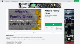 
                            13. Afton's Family Diner [Beta] - Roblox